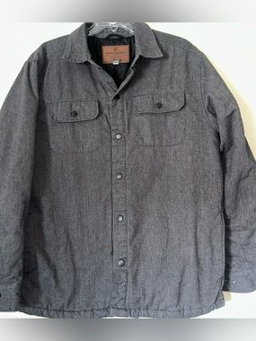 Rugged Elements Men's Long Sleeve Snap Front Lined  Grey Jacket Sz Large